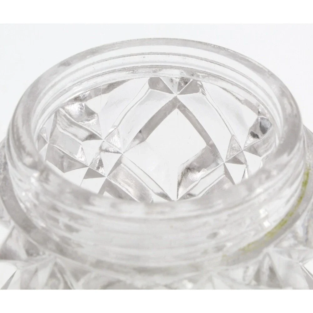 Glass Sugar Shaker Muffineer Hobbs Crystal Diamond Heavy Cut Victorian Antique